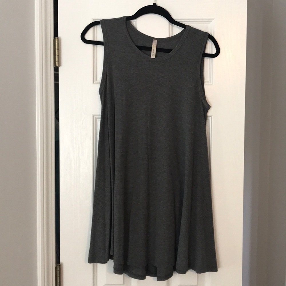 Grey sleeveless t shirt dress